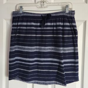 Roots Navy Striped Drawstring Skirt Size Medium